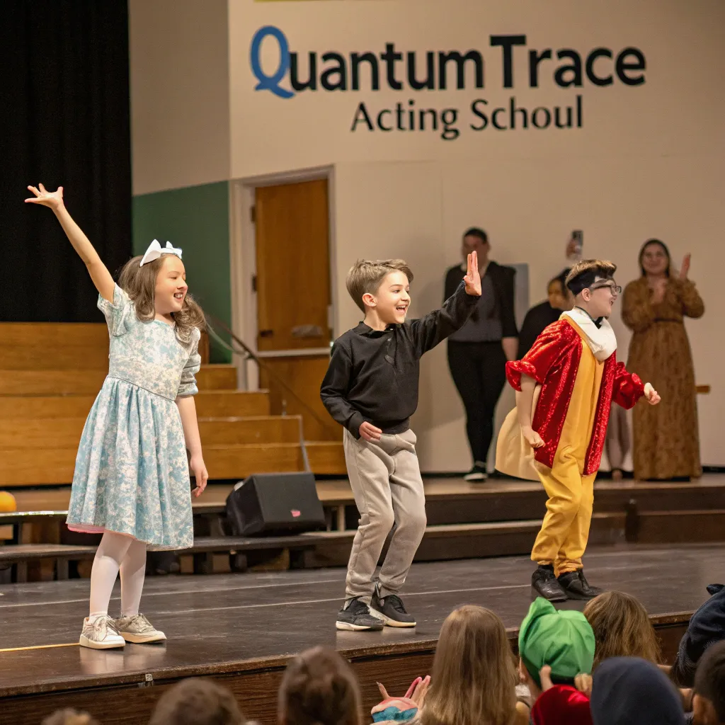 Children performing at QUANTUMTRACE Acting School
